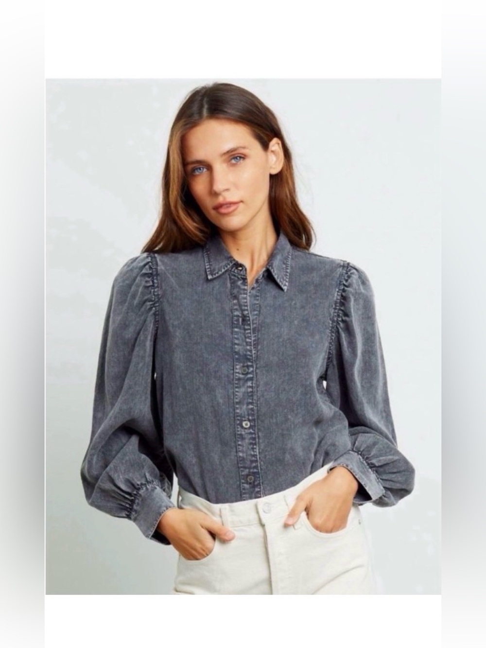 RAILS Black Acid Wash Boho Blouse Size Large